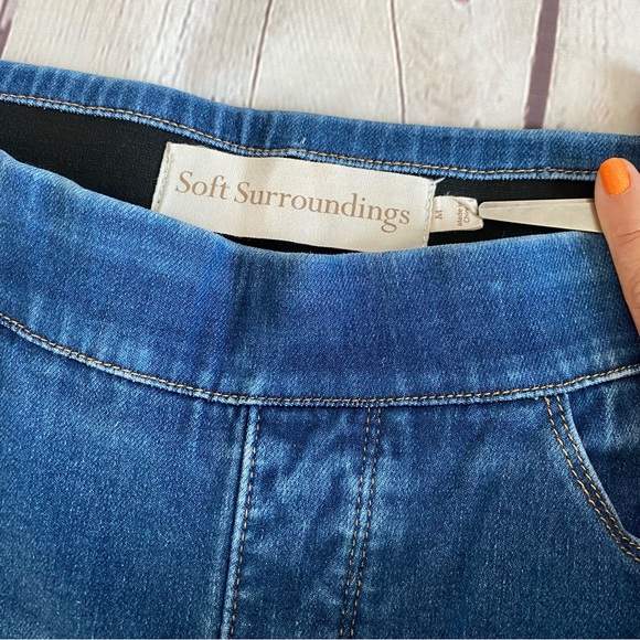 Soft Surroundings Jeans Womens Blue Pull On Stretch Pants Size Medium - Picture 5 of 8